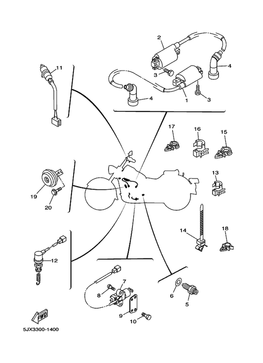 Yamaha 5JX-82565-00 Panel, Switch — shown on the Electrical 2 parts diagram