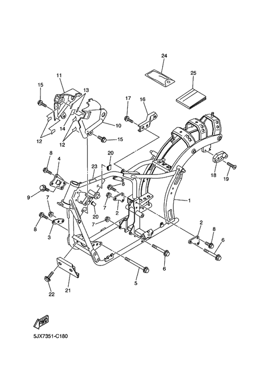 Yamaha 5KR-28199-P2 Manual,Owner'S — shown on the Frame parts diagram