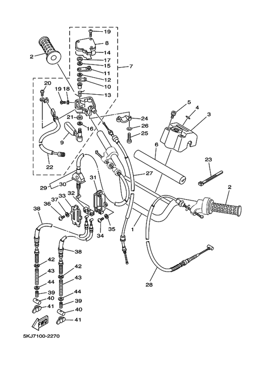Yamaha 2GU-26398-00 . Washer — shown on the Steering Handle & Cable parts diagram