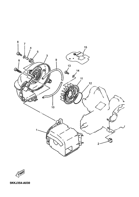 Yamaha 4VP-E2659-00 Damper, Air Shroud 2 — shown on the Air Shroud & Fan parts diagram