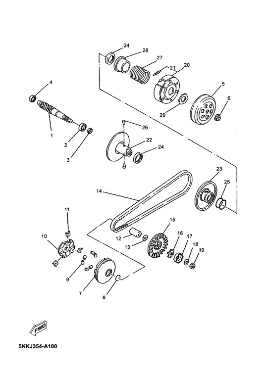 Yamaha 93101-21820 Oil Seal — shown on the Clutch parts diagram