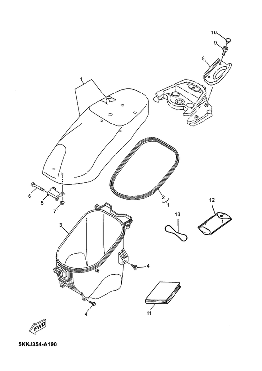 Yamaha 5RN-F8199-E3 Manual,Owner'S — shown on the Seat parts diagram