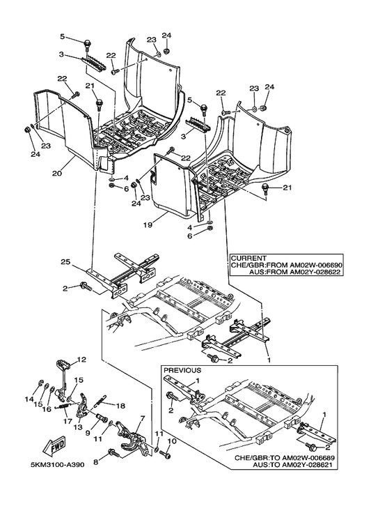 Yamaha 90506-12441 Spring, Tension — shown on the Stand & Footrest parts diagram