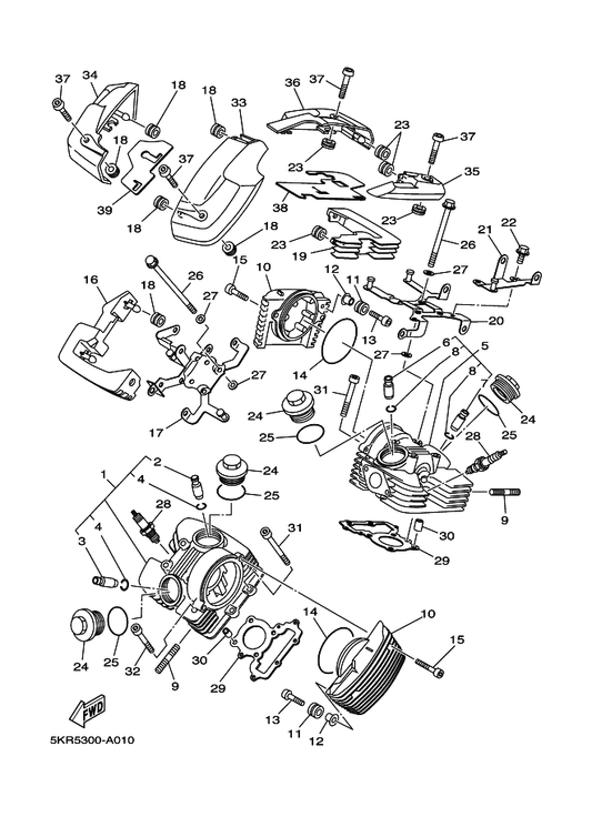 Yamaha 94701-00372 Plug Spark (Ngk Cr6Hsa) — shown on the Cylinder Head parts diagram