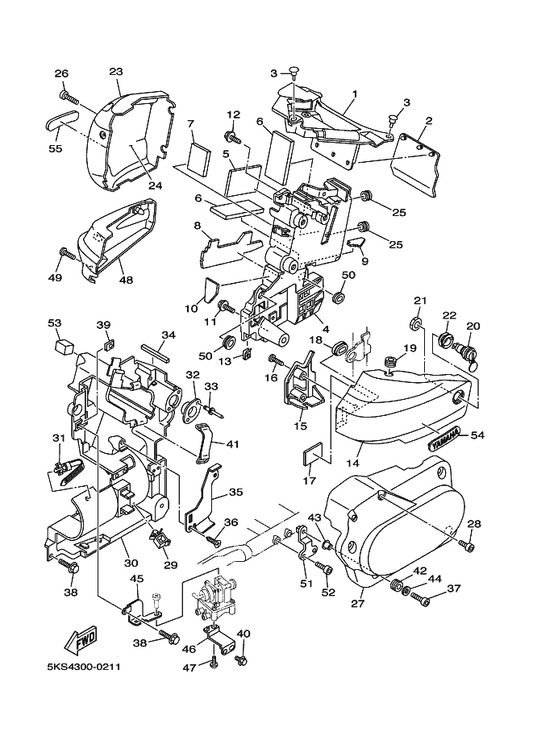 Yamaha 30X-21621-00 Flap — shown on the Side Cover parts diagram