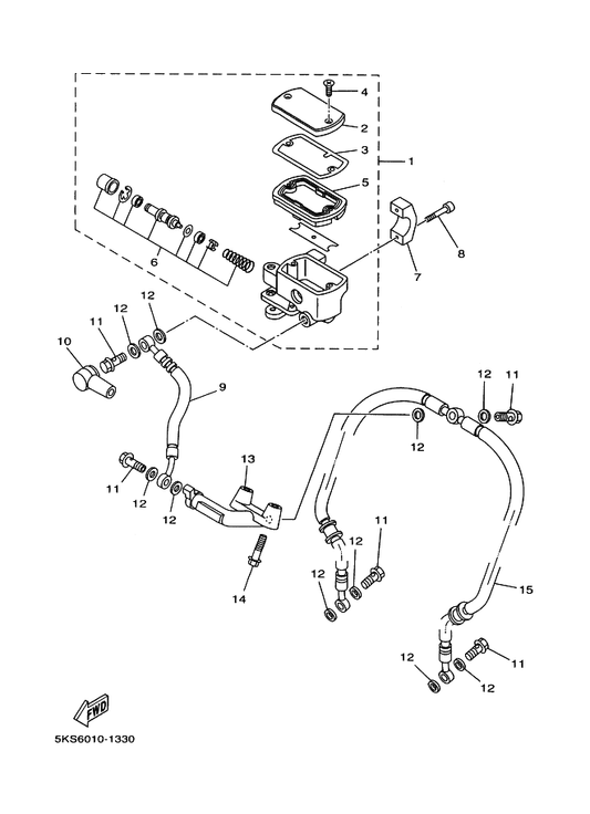 Yamaha 4TR-25852-01 . Cap, Reservoir — shown on the Front Master Cylinder parts diagram