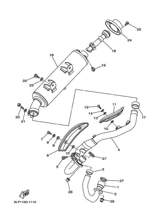 Yamaha 3YF-14714-00 . Gasket, Muffler — shown on the Exhaust parts diagram