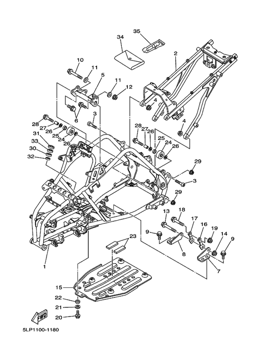 Yamaha 90387-063F7 Collar — shown on the Frame parts diagram