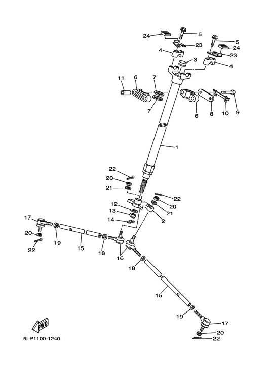 Yamaha 5LP-23831-00 Rod, Tie — shown on the Steering parts diagram