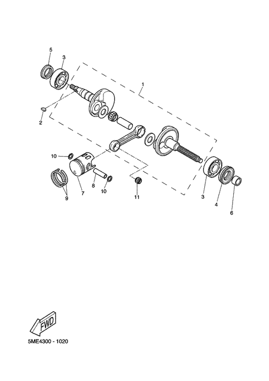 Yamaha 90387-178N6 Collar — shown on the Crankshaft & Piston parts diagram