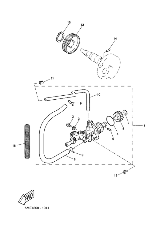 Yamaha 4VP-13178-00 Gear, Pump Drive — shown on the Oil Pump parts diagram