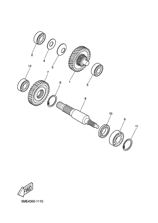 Yamaha 90201-158K9 Washer, Plain — shown on the Transmission parts diagram