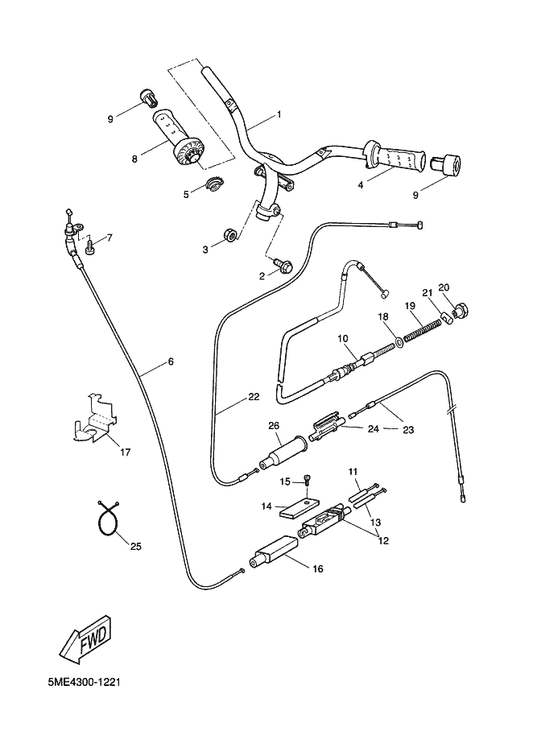 Yamaha 5BR-F6273-00 Rotor — shown on the Steering Handle & Cable parts diagram