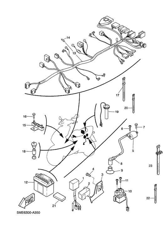 Yamaha 4VP-H2372-00 Seal, Plug Cap — shown on the Electrical 2 parts diagram