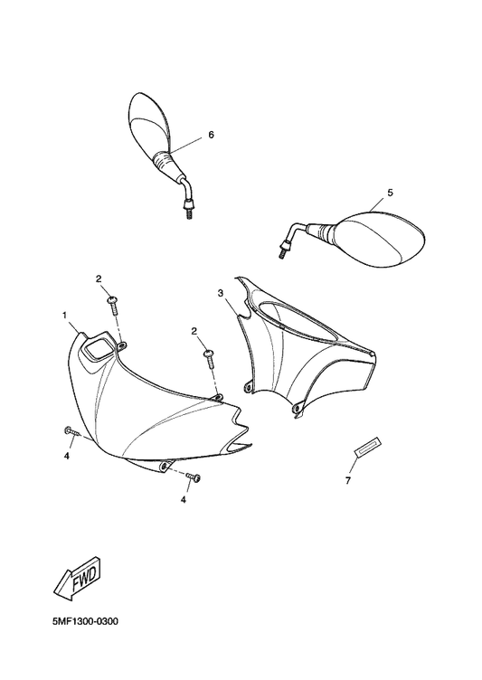 Yamaha 90159-05089 Screw, With Washer — shown on the Cowling 1 parts diagram