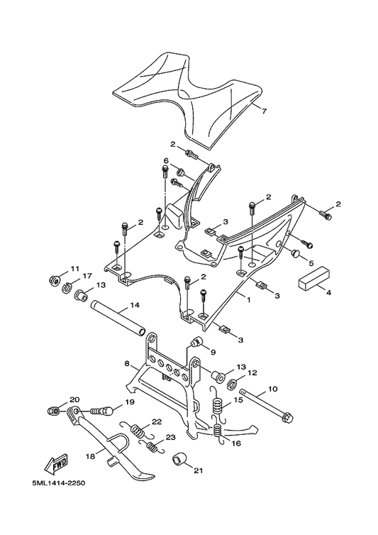 Yamaha 5ML-F7481-00 Board, Footrest — shown on the Stand & Footrest parts diagram
