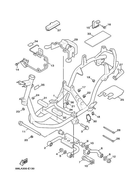 Yamaha 90464-18803 Clamp — shown on the Frame parts diagram