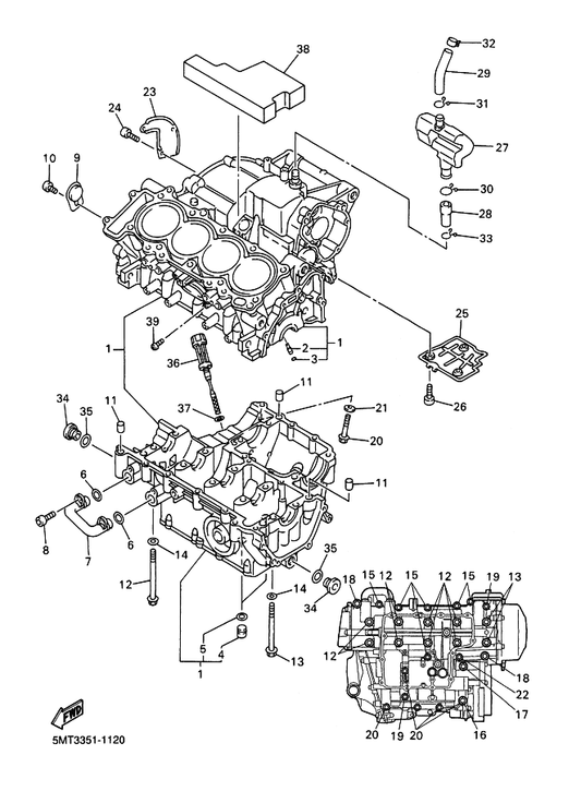 Yamaha 90467-18196 Clip — shown on the Crankcase parts diagram
