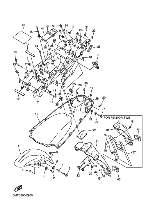 Yamaha 90154-05041 Screw, Binding — shown on the Fender parts diagram