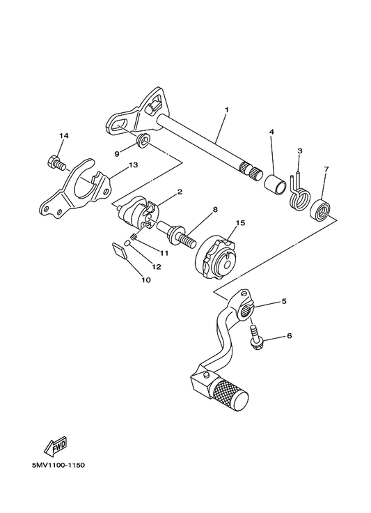 Yamaha 4SS-18101-10 Shift Shaft Assy — shown on the Shift Shaft parts diagram