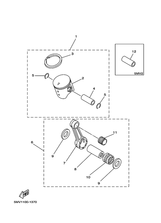 Yamaha 5MV-11650-00 Connecting Rod Assy — shown on the Optional Parts 1 parts diagram