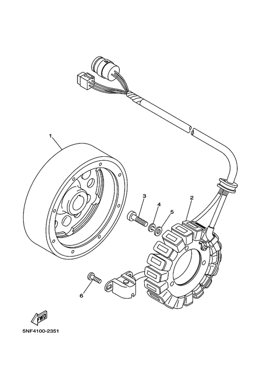 Yamaha 5NF-81450-01 Rotor Assy — shown on the Generator parts diagram