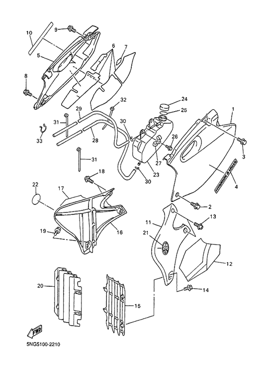 Yamaha 90119-08238 Bolt, With Washer — shown on the Side Cover parts diagram