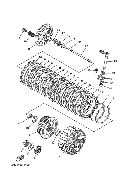 Yamaha 4JT-16384-00 Plate, Seat — shown on the Clutch parts diagram