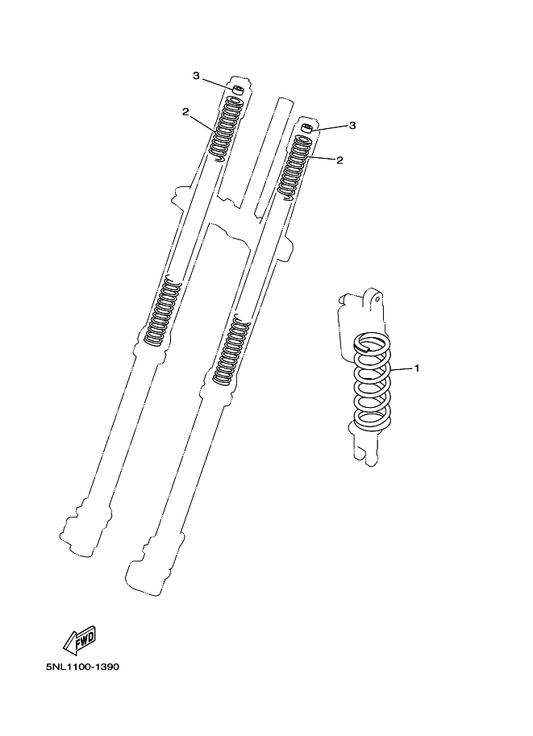 Yamaha 5UN-22212-E0 . Spring (K=Approx.52N/Mm) — shown on the Alternate For Chassis parts diagram