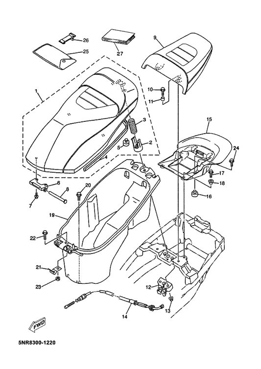 Yamaha 5NR-F8199-E0 Manual,Owner'S — shown on the Seat parts diagram