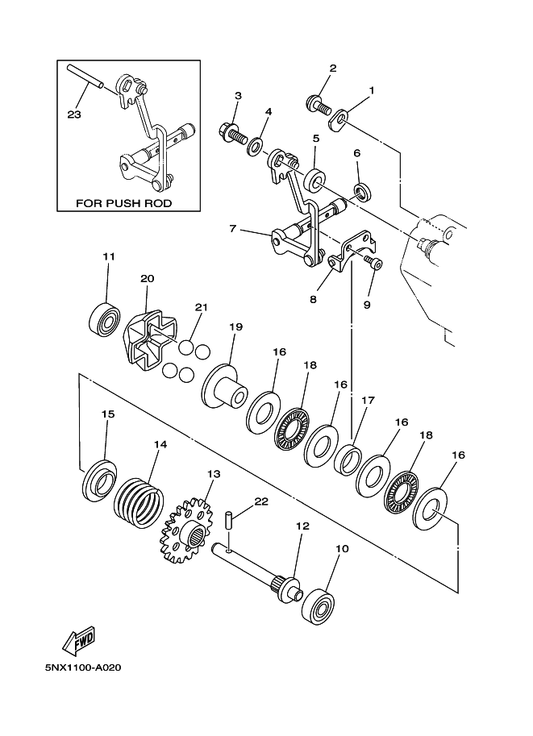 Yamaha 5CU-11952-00 Plate — shown on the Governor parts diagram