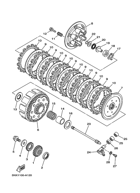 Yamaha 90159-06049 Screw, With Washer — shown on the Clutch parts diagram
