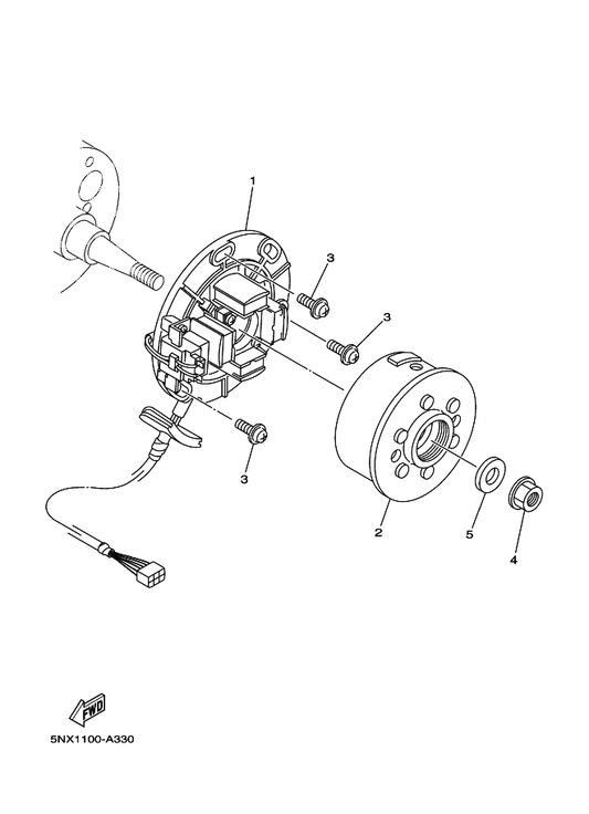 Yamaha 90201-12038 Washer, Plate — shown on the Generator parts diagram