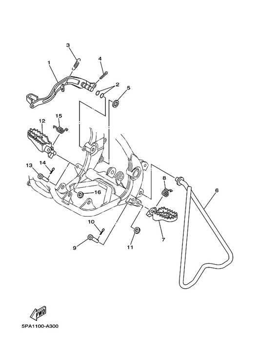 Yamaha 5SH-27311-00 Stand, Side — shown on the Stand & Footrest parts diagram