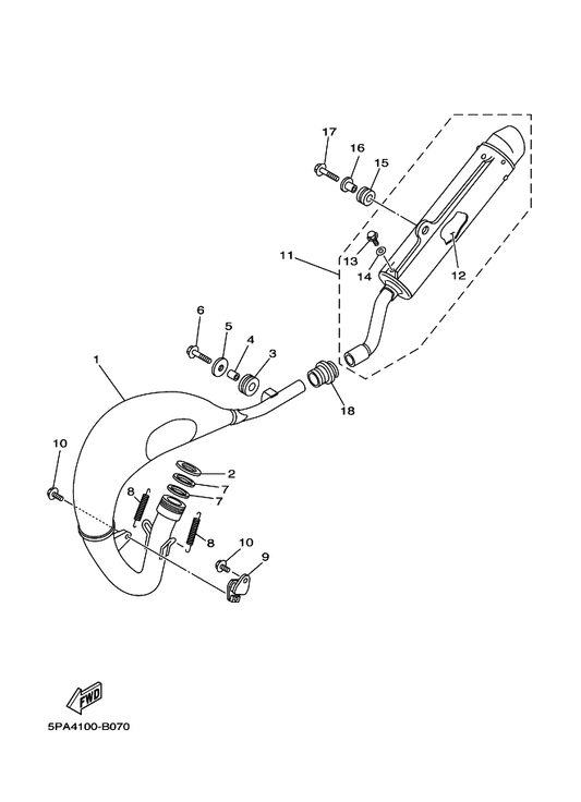 Yamaha 5PA-14642-00 Seal, Exhaust — shown on the Exhaust parts diagram