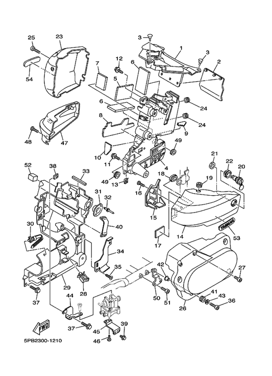 Yamaha 5EL-21721-00 Cover, Side 2 — shown on the Side Cover parts diagram