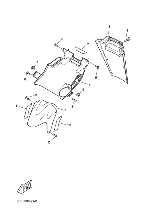 Yamaha 5PE-F1579-00 Graphic 2 — shown on the Front Fender parts diagram