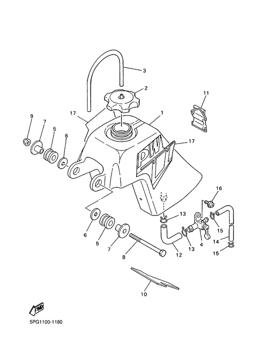 Yamaha 3PT-24240-70 Graphic Set — shown on the Fuel Tank parts diagram