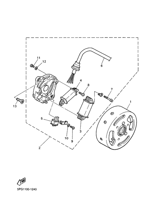 Yamaha 3PT-8131X-00 . Cord Assy — shown on the Generator parts diagram