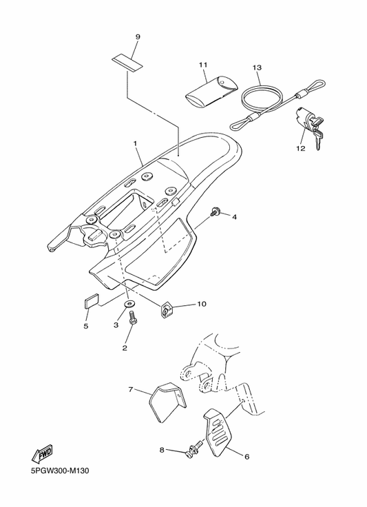 Yamaha 3PT-21711-00 Cover, Side 1 — shown on the Side Cover parts diagram