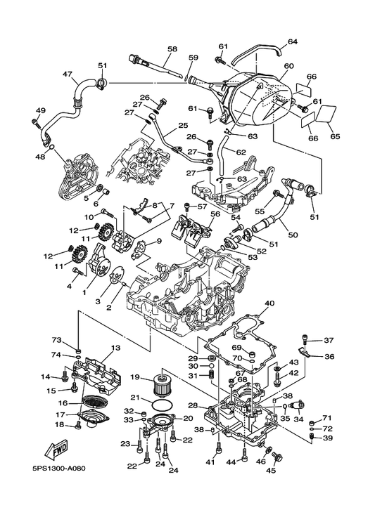 Yamaha 5JX-24188-00 Mold, Fuel Tank — shown on the Oil Pump parts diagram