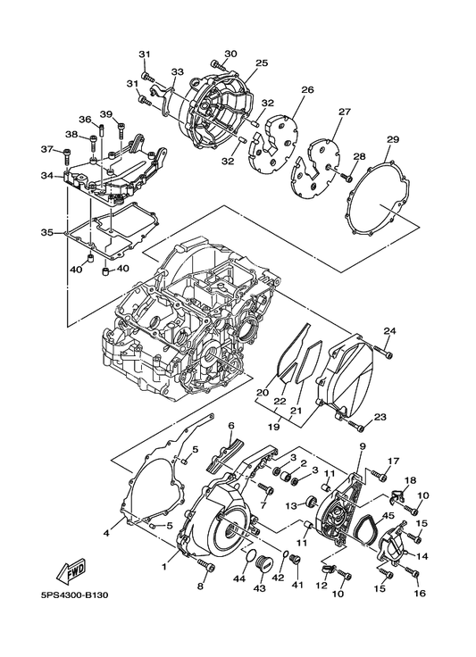 Yamaha 90340-32123 Plug, Straight Screw — shown on the Crankcase Cover 1 parts diagram