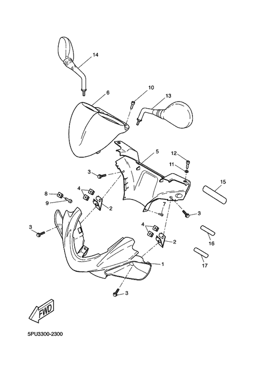 Yamaha 5BR-F6145-01 Cover, Hand Upper 2 — shown on the Cowling 1 parts diagram