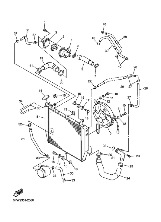 Yamaha 90445-094K7 Hose (L180) — shown on the Radiator & Hose parts diagram