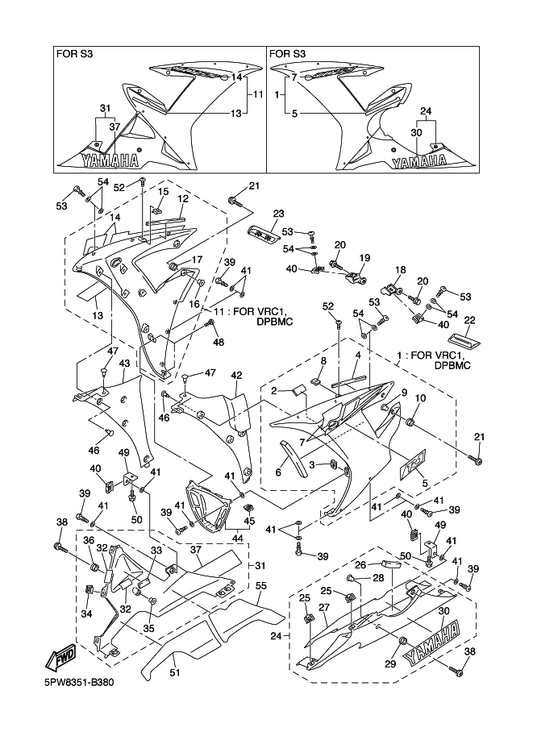 Yamaha 5PW-2836E-00 Bracket 2 — shown on the Cowling 2 parts diagram