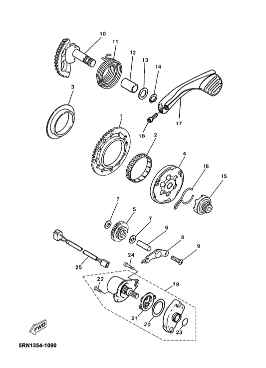 Yamaha 90110-06X62 Bolt, Hexagon Socket Head — shown on the Starter parts diagram