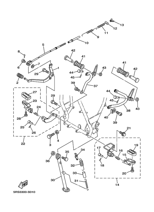 Yamaha 2JX-27437-00 Washer, Special — shown on the Stand & Footrest parts diagram