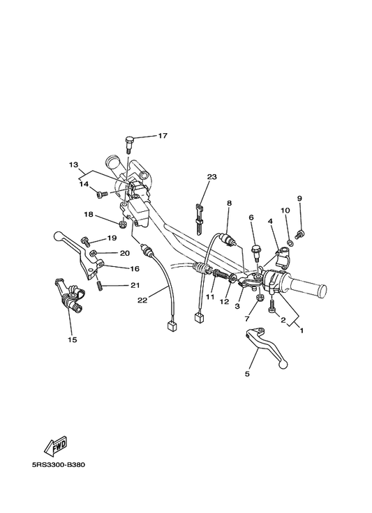 Yamaha 4GY-82917-01 Switch — shown on the Handle Switch & Lever parts diagram