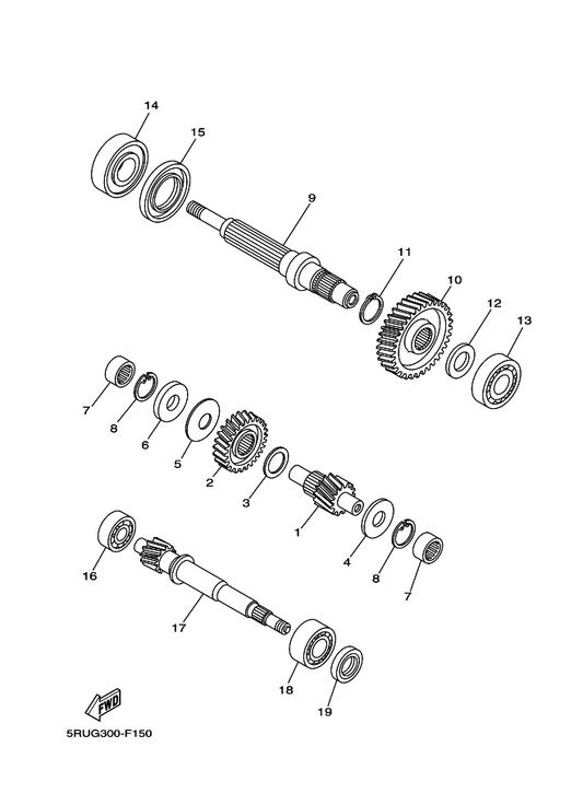 Yamaha 99009-34700 Circlip — shown on the Transmission parts diagram