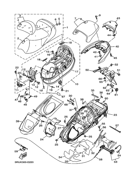 Yamaha 90109-085E3 Bolt — shown on the Seat parts diagram
